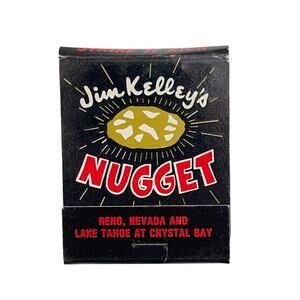 Vintage Jim Kelleys Nugget Casino- Reno Nevada & Lake Tahoe Matchbook Unused
